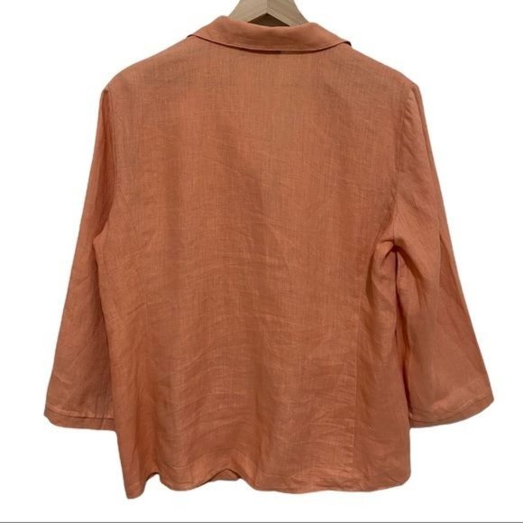 Lafayette 148 New York Linen Blouse Size 12 - Picture 4 of 7